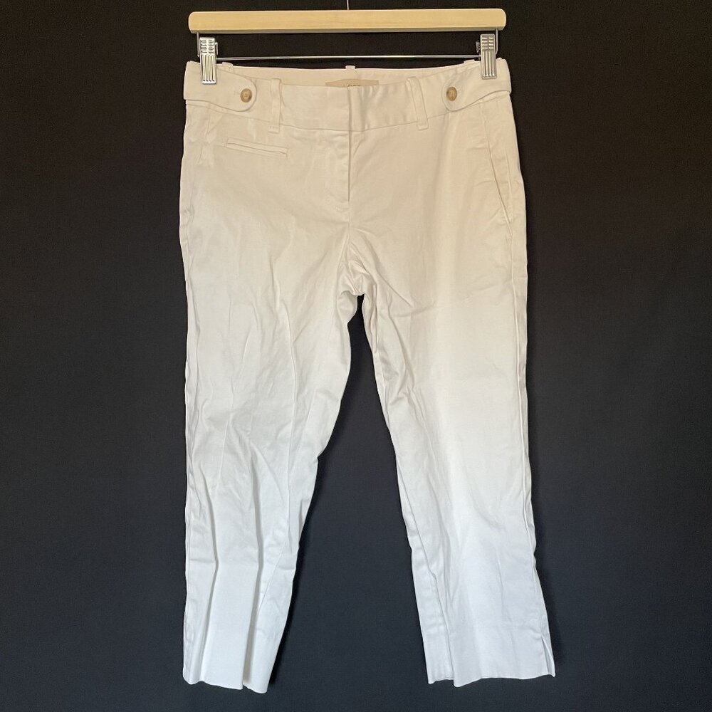Ann Taylor LOFT Womens White Crop Pants Size 2P summer tea party cropped